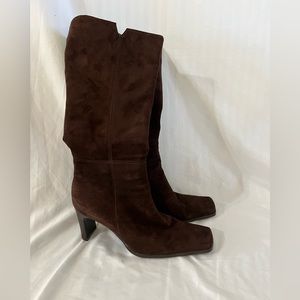 Women’s brown kid suede boots